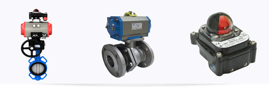 valvula bola con actuador neumatico y limit swich
