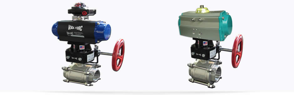 valvula bola actuador neumatico gearbox